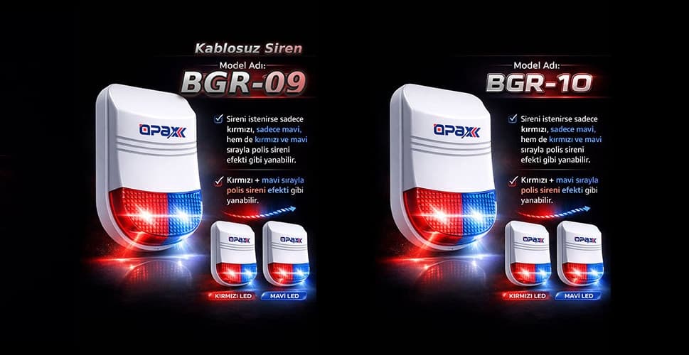 Opax Kablosuz Siren BGR-09 BGR-10